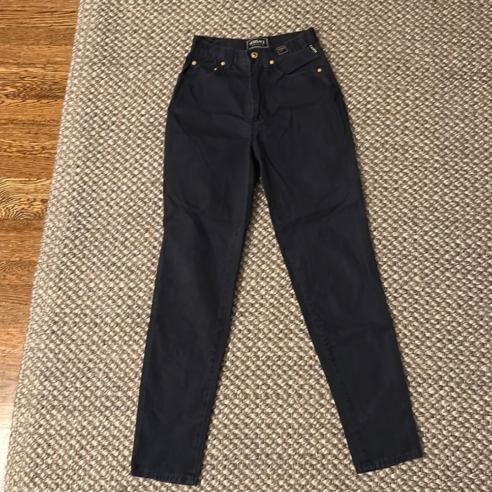 Vintage high waisted Versace Jeans blue/black pants